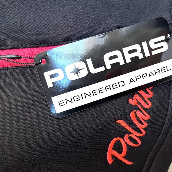 POLARIS Black Pink Womens Full Zip Mid Layer Jacket w Logo Fleece Lined Size S - Picture 5 of 6